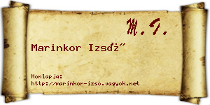 Marinkor Izsó névjegykártya
